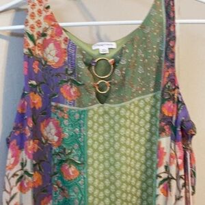 Colorful Patchwork Sleeveless Dress, bought at Macy’s.